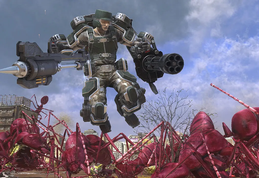 Cena do jogo Earth Defense Force 6