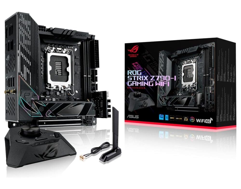 Foto da placa mãe strix z790i gaming wifi 