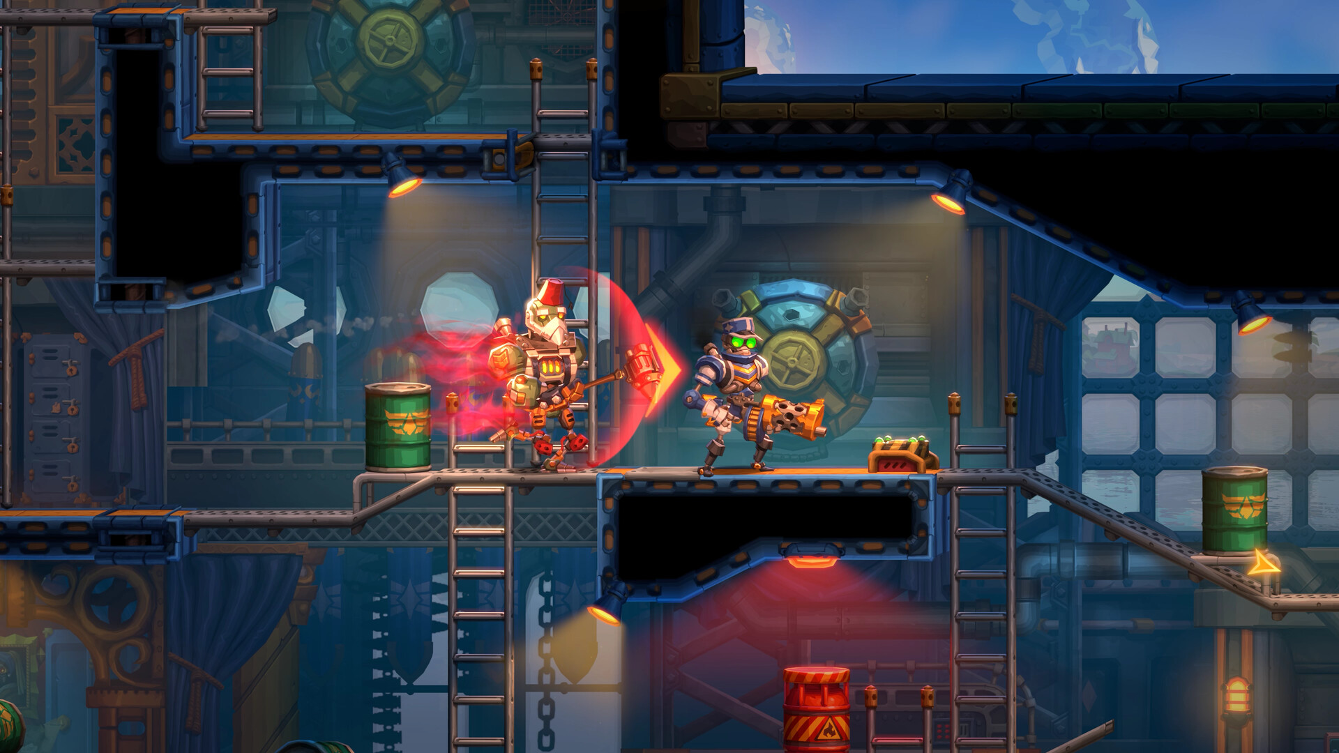 Cena do jogo SteamWorld Heist II