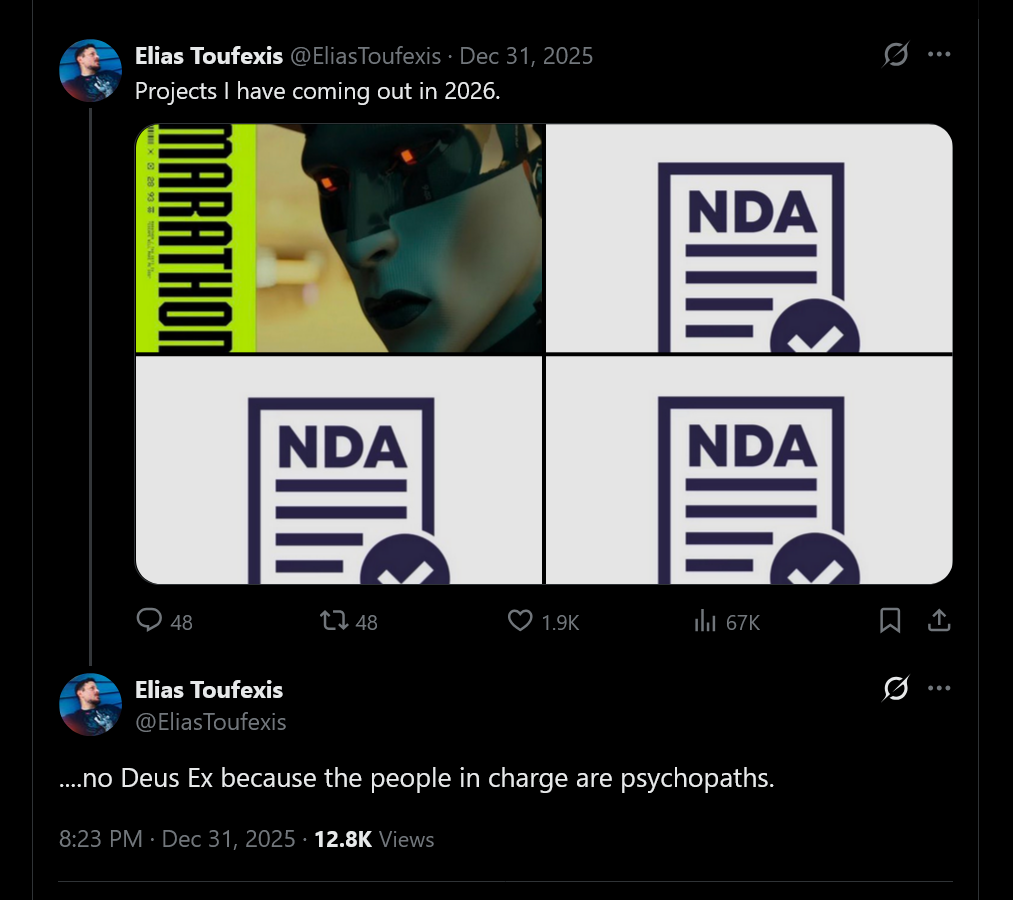 Ator de Deus Ex acusa estúdio de enterrar a franquia — sem novo jogo por enquanto