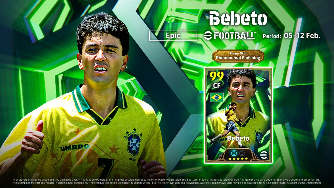 Carnaval no eFootball: Bebeto '94, Showtime Neymar Jr. e Negrete x Neymar Jr. invadem o jogo